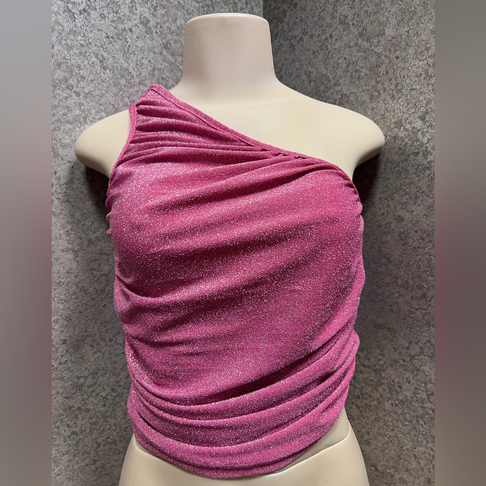 SHEIN GLITTER ONE SHOULDER TOP